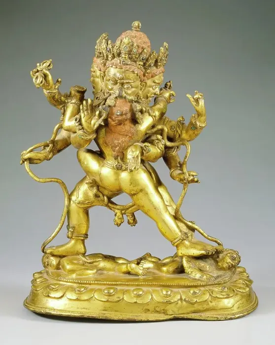 Framed Print : The Bodhisattva Vajrapani (Tibetan: Chana Dorje) and His Consort, 15th century. Creator: Unknown Framed Print : The Bodhisattva Vajrapani (Tibetan: Chana Dorje) and His Consort, 15th century. Creator: Unknown