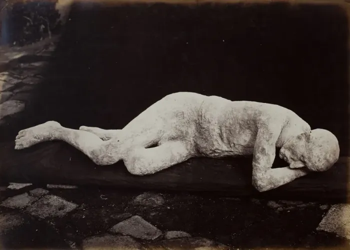 Framed Print : Body Cast from Pompeii, 1880. Creator: Giorgio Sommer Framed Print : Body Cast from Pompeii, 1880. Creator: Giorgio Sommer