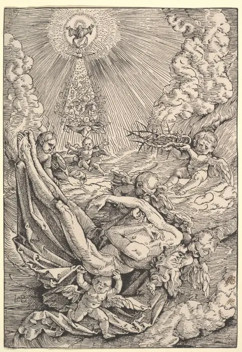 Framed Print : The Body of Christ Carried by Angels towards Heaven, 1516. Creator: Hans Baldung Framed Print : The Body of Christ Carried by Angels towards Heaven, 1516. Creator: Hans Baldung