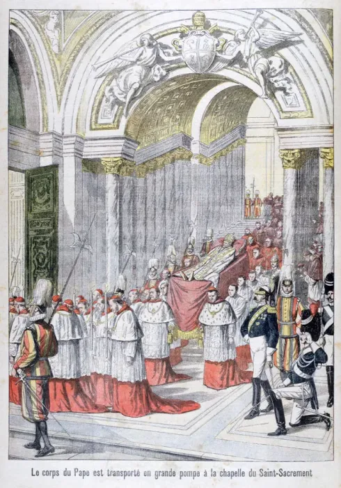 Framed Print : The body of Pope Leo XIII transported to the Chapel of the Saint-Sacrement, Vatican, 1903 Framed Print : The body of Pope Leo XIII transported to the Chapel of the Saint-Sacrement, Vatican, 1903