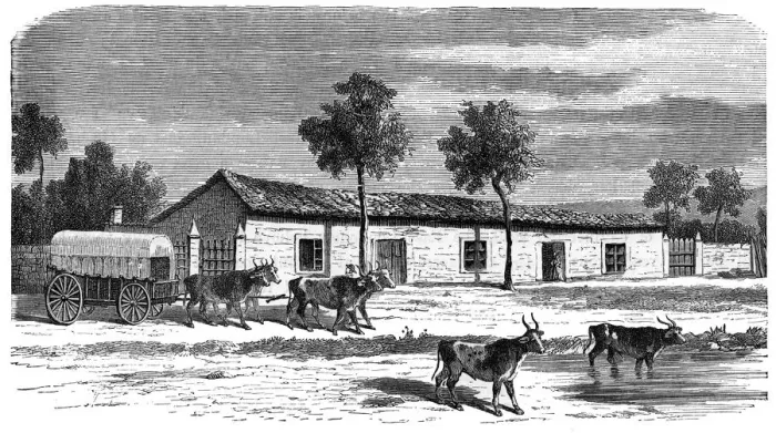 Framed Print : A Boer farm, South Africa, c1890 Framed Print : A Boer farm, South Africa, c1890