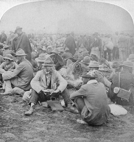 Boer prisoners of war, South Africa, 2nd Boer War, 1900. Artist: Underwood & Underwood