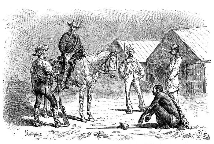 Framed Print : Boers and Kaffirs, Cape Colony, South Africa, 19th century. Artist: Pranishnikoff Framed Print : Boers and Kaffirs, Cape Colony, South Africa, 19th century. Artist: Pranishnikoff