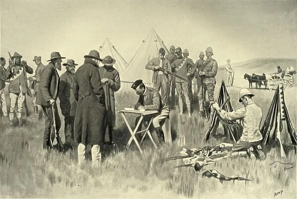 Boers Taking the Oath of Neutrality at Greylingstad, 1901. Creator: Henry Marriott Paget