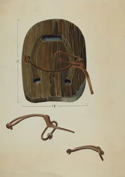 Framed Print : Bog Shoe for Horse, c. 1936. Creator: James Vail Framed Print : Bog Shoe for Horse, c. 1936. Creator: James Vail