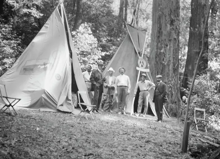 Framed Print : Bohemian Club Grove scene, between 1896 and 1911. Creator: Arnold Genthe Framed Print : Bohemian Club Grove scene, between 1896 and 1911. Creator: Arnold Genthe
