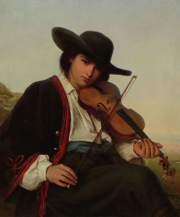 Framed Print : Bohemian Fiddler, 1864. Creator: Ida Silfverberg Framed Print : Bohemian Fiddler, 1864. Creator: Ida Silfverberg