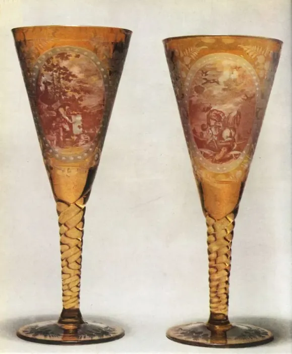 Framed Print : Bohemian glasses, 19th century, (1948). Creator: Unknown Framed Print : Bohemian glasses, 19th century, (1948). Creator: Unknown