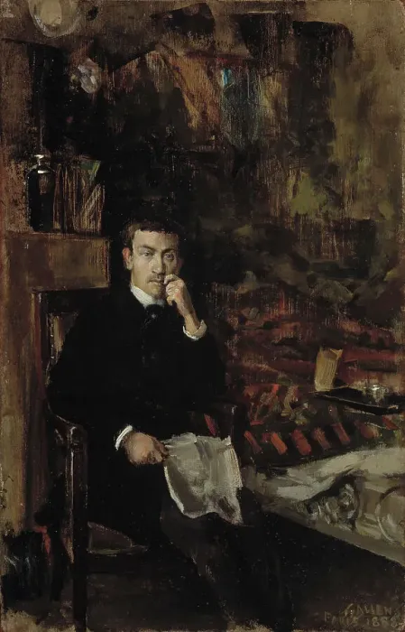 Framed Print : Bohemian, Portrait of the Norwegian Artist C. A. Dørnberger, 1888. Creator: Akseli Gallen-Kallela Framed Print : Bohemian, Portrait of the Norwegian Artist C. A. Dørnberger, 1888. Creator: Akseli Gallen-Kallela