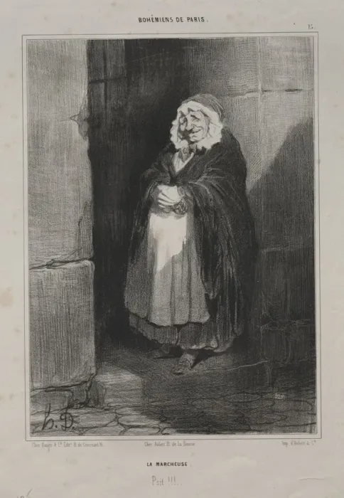Framed Print : Bohemians of Paris, plate 15: The Pedestrain (or The Large Sick Woman), 1841. Creator Framed Print : Bohemians of Paris, plate 15: The Pedestrain (or The Large Sick Woman), 1841. Creator
