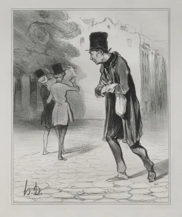 Framed Print : The Bohemians of Paris, plate 4: The Collector of Cigar Stubs, 5 December 1841. Creator Framed Print : The Bohemians of Paris, plate 4: The Collector of Cigar Stubs, 5 December 1841. Creator