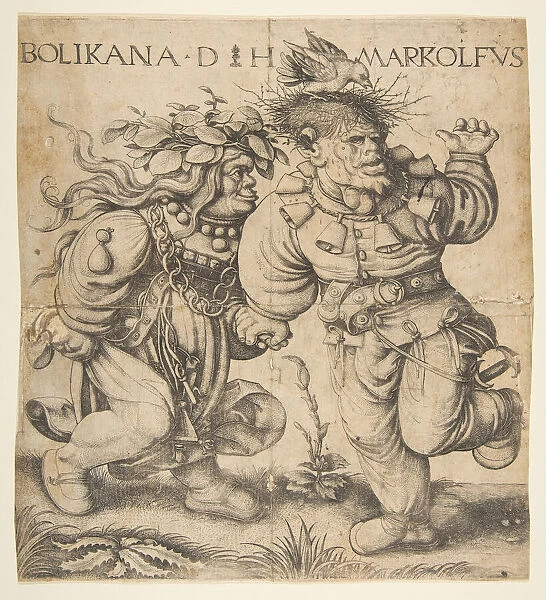 Bolinka and Marcolfus, late 15th-early 16th century. Creator: Daniel Hopfer