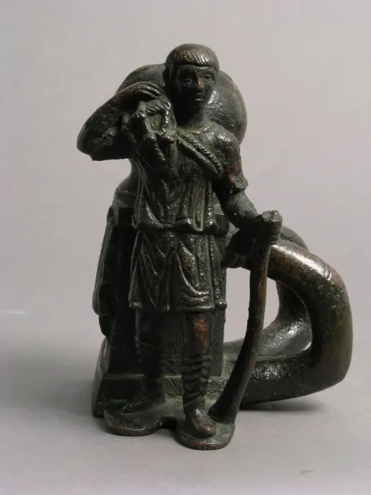 Framed Print : Bollard with a Fisherman, Late Roman or Byzantine, early 5th century. Creator: Unknown