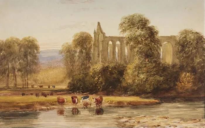 Framed Print : Bolton Abbey, Yorkshire, c1820s. Creator: David Cox the Elder Framed Print : Bolton Abbey, Yorkshire, c1820s. Creator: David Cox the Elder