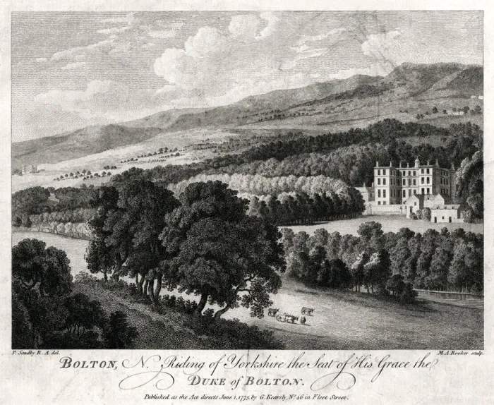 Framed Print : Bolton, North Riding of Yorkshire the Seat of His Grace the Duke of Bolton, 1775. Artist: Michael Angelo Rooker Framed Print : Bolton, North Riding of Yorkshire the Seat of His Grace the Duke of Bolton, 1775. Artist: Michael Angelo Rooker