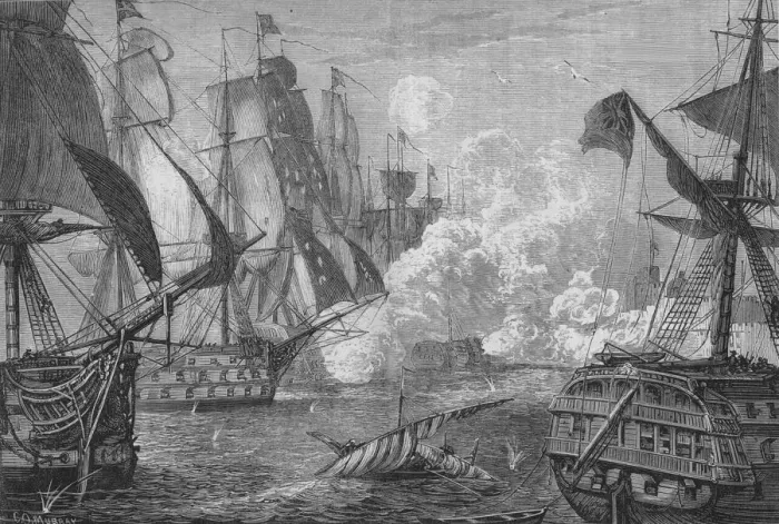 Framed Print : Bombardment of Acre, c1880. Artist: Charles Olivier Murray Framed Print : Bombardment of Acre, c1880. Artist: Charles Olivier Murray