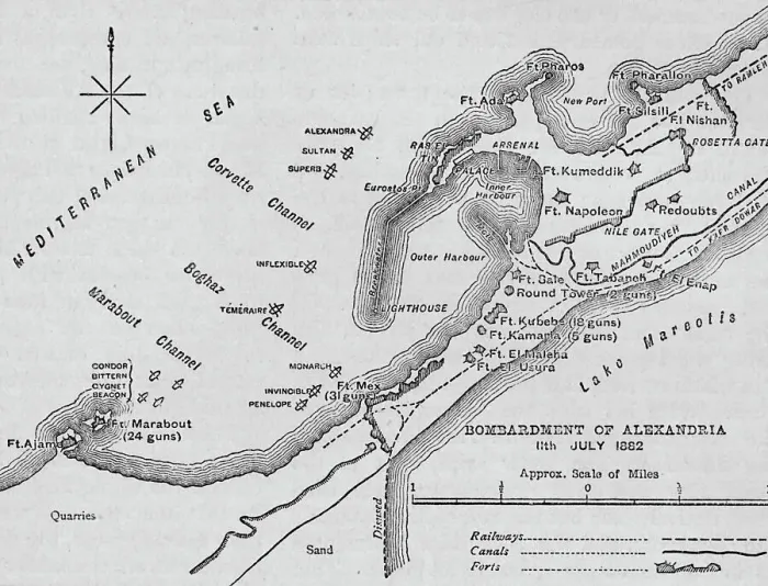 Framed Print : The Bombardment of Alexandria: Sketch Map, 1902 Framed Print : The Bombardment of Alexandria: Sketch Map, 1902