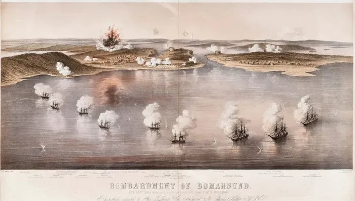 Framed Print : Bombardment of Bomarsund, 1854. Artist: Dolby, Edwin Thomas (active 1849-1865) Framed Print : Bombardment of Bomarsund, 1854. Artist: Dolby, Edwin Thomas (active 1849-1865)