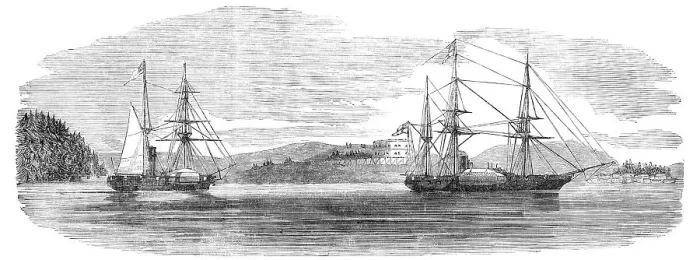 Framed Print : Bombardment of Bomarsund, 1854. Creator: Unknown Framed Print : Bombardment of Bomarsund, 1854. Creator: Unknown