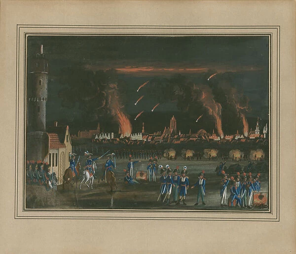 Bombardment of Frankfurt am Main by the French Army, July 13, 1796. Artist: Schutz, Christian Georg, the Younger (1758-1823)