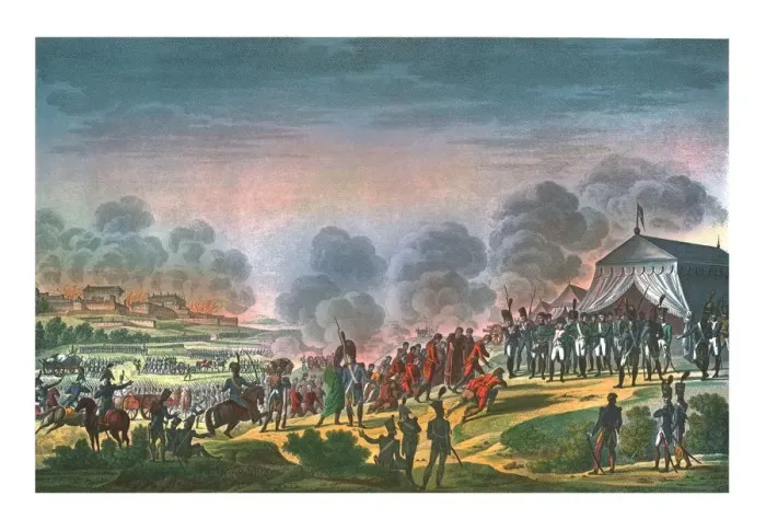 Framed Print : Bombardment of Madrid, 4 December 1808, (c1850). Artist: Edme Bovinet Framed Print : Bombardment of Madrid, 4 December 1808, (c1850). Artist: Edme Bovinet