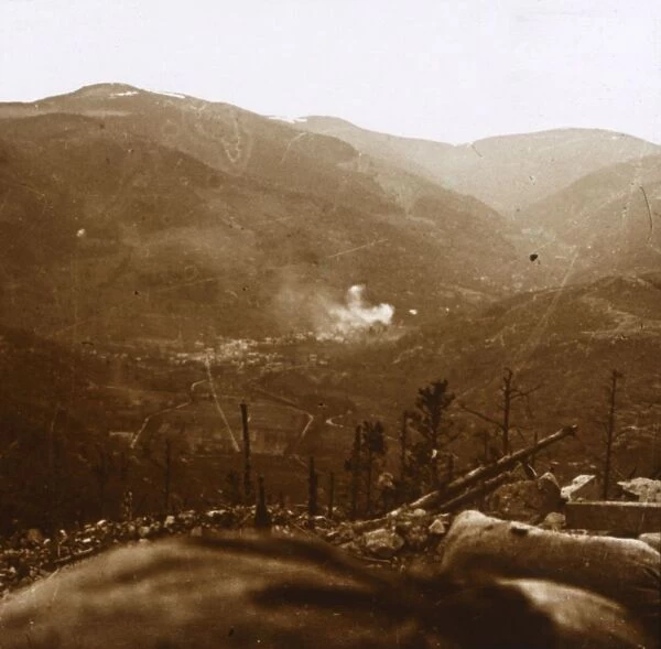 Bombardment, Metzeral, northern France, c1914-c1918