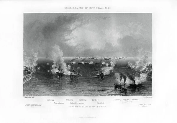 Bombardment of Port Royal, South Carolina, 7 November 1861, (1862-1867). Artist: W Ridgway
