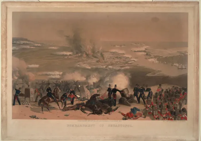 Framed Print : Bombardment of Sevastopol, 1854. Artist: Anonymous Framed Print : Bombardment of Sevastopol, 1854. Artist: Anonymous