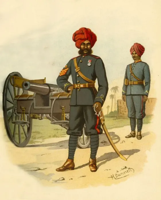 Framed Print : The Bombay Artillery, 1890. Creator: Godfrey Douglas Giles Framed Print : The Bombay Artillery, 1890. Creator: Godfrey Douglas Giles