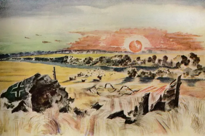 Framed Print : Bomber in the Corn, 1940. Artist: Paul Nash Framed Print : Bomber in the Corn, 1940. Artist: Paul Nash