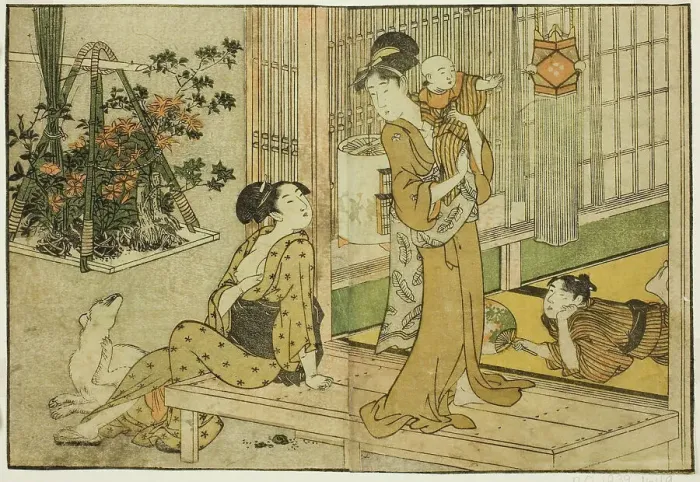 Framed Print : Bon Festival Lanterns and Plant Seller, from the illustrated book Picture Book... New Year, 1801. Creator: Kitagawa Utamaro. Bon Festival Lanterns and Plant Seller, from the illustrated book Picture Book... New Year, 1801 Framed Print : Bon Festival Lanterns and Plant Seller, from the illustrated book Picture Book... New Year, 1801. Creator: Kitagawa Utamaro. Bon Festival Lanterns and Plant Seller, from the illustrated book Picture Book... New Year, 1801