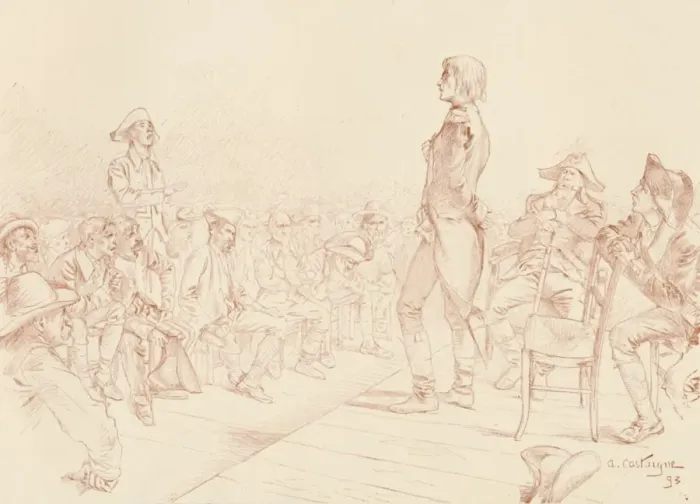 Framed Print : Bonaparte Addressing a Jacobin Club in Corsica, c1789, (1896) Framed Print : Bonaparte Addressing a Jacobin Club in Corsica, c1789, (1896)