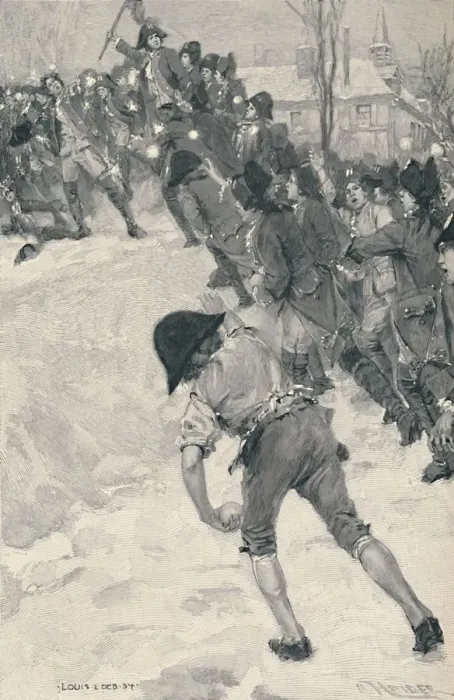Framed Print : Bonaparte Attacking Snow Forts at the School of Brienne, 1896. Artist: M Haider Framed Print : Bonaparte Attacking Snow Forts at the School of Brienne, 1896. Artist: M Haider