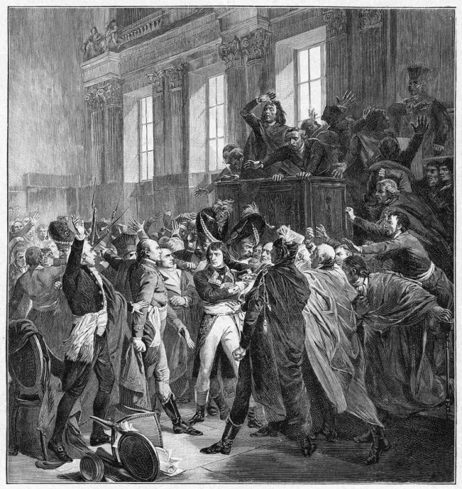 Framed Print : Bonaparte and the Council of Five Hundred at St Cloud, 10th November 1799, (1900) Framed Print : Bonaparte and the Council of Five Hundred at St Cloud, 10th November 1799, (1900)
