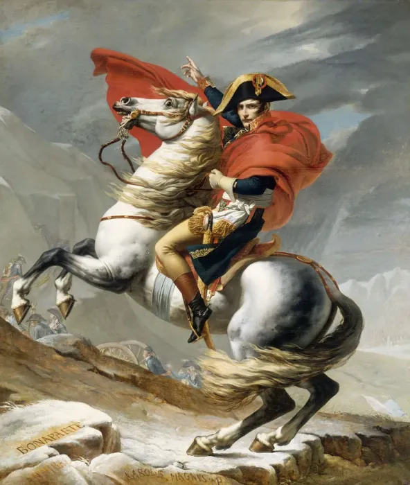 Framed Print : Bonaparte Crossing the Grand Saint-Bernard Pass, 20 May 1800, 1800. Artist: David, Jacques Louis (1748-1825)