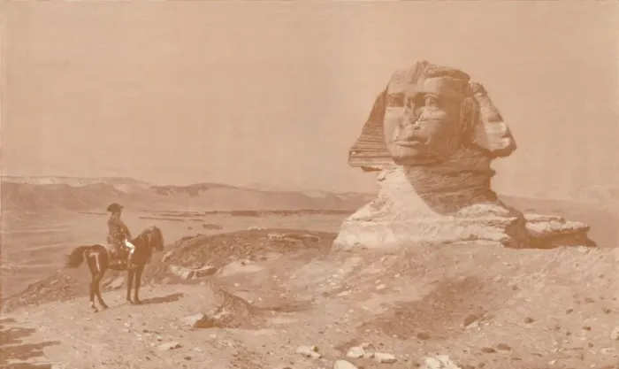 Framed Print : Bonaparte Before the Sphinx, 1886, (1896). Artist: Henry Wolf Framed Print : Bonaparte Before the Sphinx, 1886, (1896). Artist: Henry Wolf