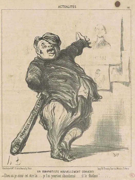 Framed Print : Un Bonapartiste nouvellement converti, 19th century. Creator: Honore Daumier Framed Print : Un Bonapartiste nouvellement converti, 19th century. Creator: Honore Daumier