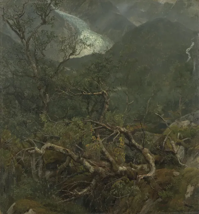 Framed Print : The Bondhus Glacier, 1858. Creator: Anders Monsen Askevold Framed Print : The Bondhus Glacier, 1858. Creator: Anders Monsen Askevold