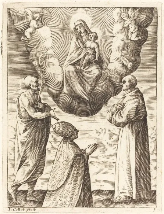 Framed Print : Boniface VIII with Saints Francis and Crispin Adoring the Virgin and Child, 1608 / 1611 Framed Print : Boniface VIII with Saints Francis and Crispin Adoring the Virgin and Child, 1608 / 1611