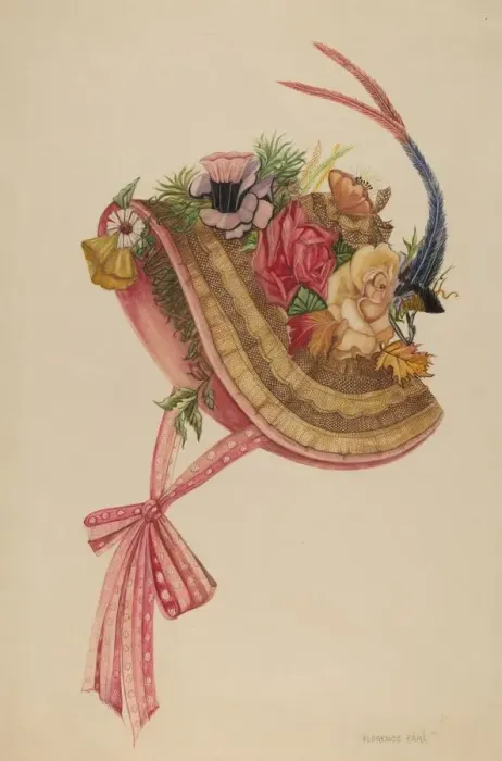Framed Print : Bonnet, 1935 / 1942. Creator: Florence Earl Framed Print : Bonnet, 1935 / 1942. Creator: Florence Earl