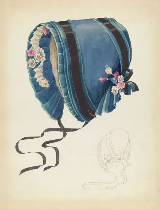Framed Print : Bonnet, c. 1937. Creator: Doris Beer Framed Print : Bonnet, c. 1937. Creator: Doris Beer