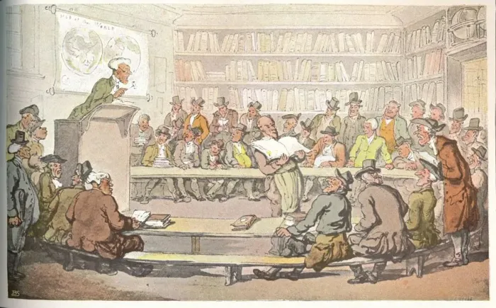 Framed Print : A Book Auction, c1810. Artists: Otto Limited, Thomas Rowlandson