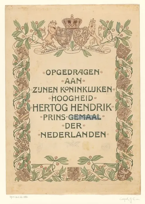 Framed Print : Book cover design for De Nederlandsche Handel en Nijverheid in woord en beeld, c1901. Creator: Johann Georg van Caspel. Book cover design for De Nederlandsche Handel en Nijverheid in woord en beeld, c1901 Framed Print : Book cover design for De Nederlandsche Handel en Nijverheid in woord en beeld, c1901. Creator: Johann Georg van Caspel. Book cover design for De Nederlandsche Handel en Nijverheid in woord en beeld, c1901