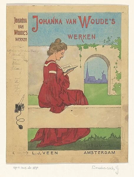 Book cover design for the series: Johanna van Woude's Werken...1905 or earlier. Creator: Johan Coenraad Braakensiek