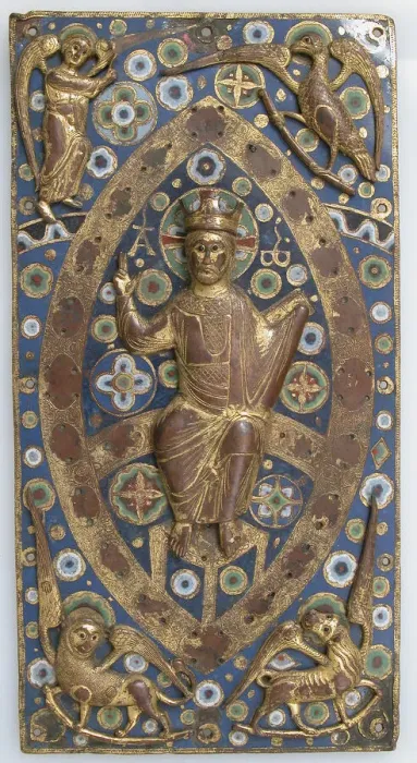 Framed Print : Book Cover Plaque with Christ in Majesty, French, ca. 1185-1210. Creator: Unknown