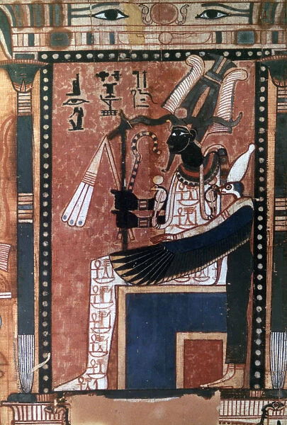 Book of the Dead of the scribe Nebqed, detail of the deceased before Osiris, 18th Dynasty