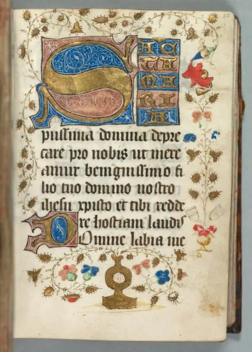 Framed Print : Book of Hours (Use of Metz): Fol. 27r, Decorated Initials, c. 1440. Creator: Unknown Framed Print : Book of Hours (Use of Metz): Fol. 27r, Decorated Initials, c. 1440. Creator: Unknown