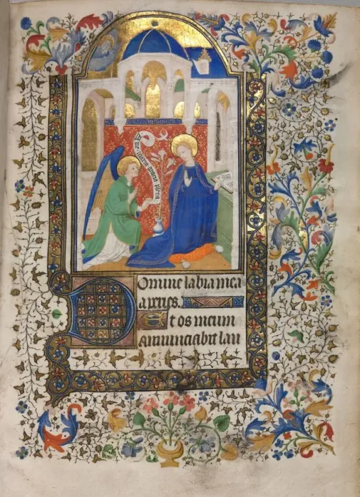 Framed Print : Book of Hours (Use of Paris): Annunciation, c. 1420. Creator: Boucicaut Master (French Framed Print : Book of Hours (Use of Paris): Annunciation, c. 1420. Creator: Boucicaut Master (French