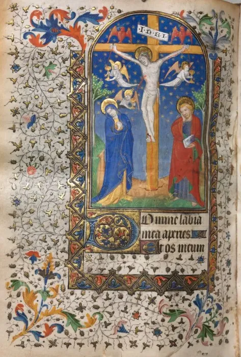 Framed Print : Book of Hours (Use of Paris): Crucifixion, c. 1420. Creator: Boucicaut Master (French Framed Print : Book of Hours (Use of Paris): Crucifixion, c. 1420. Creator: Boucicaut Master (French