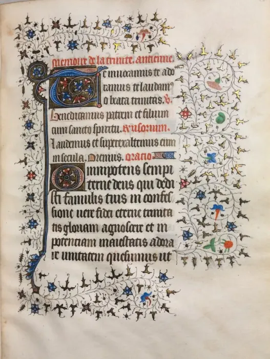 Framed Print : Book of Hours (Use of Paris): Decorated Initial, c. 1420. Creator: Boucicaut Master (French Framed Print : Book of Hours (Use of Paris): Decorated Initial, c. 1420. Creator: Boucicaut Master (French